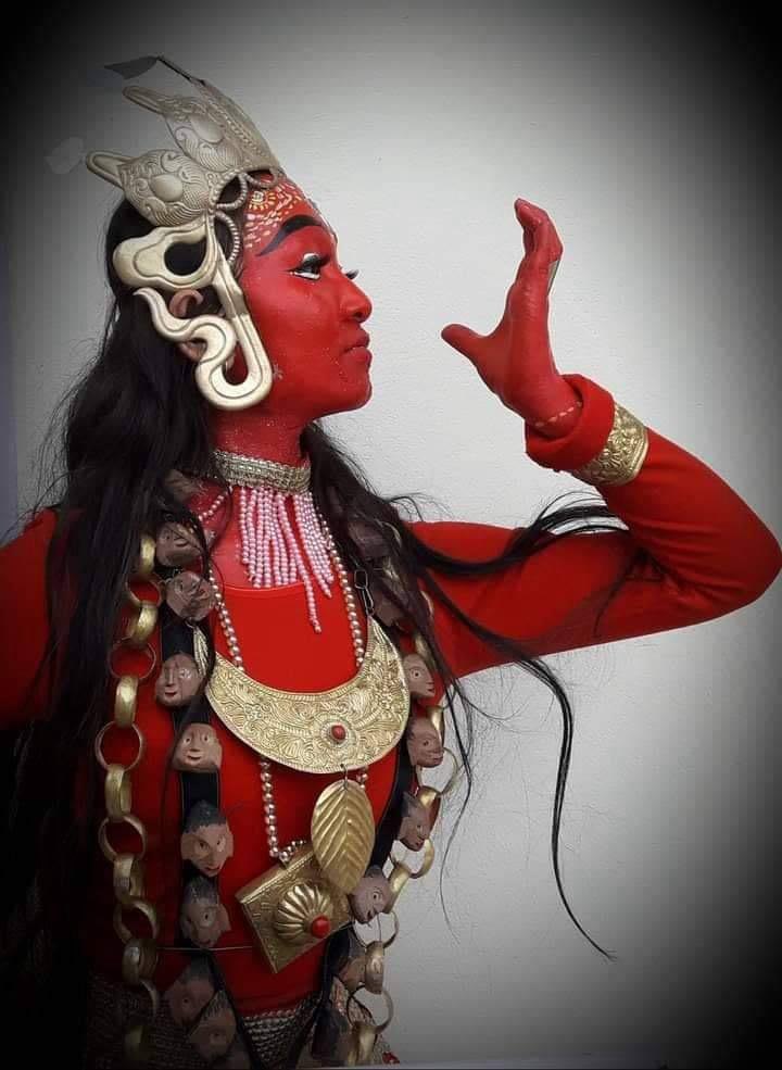 Anju Gurung in Nepali cultural dance costume